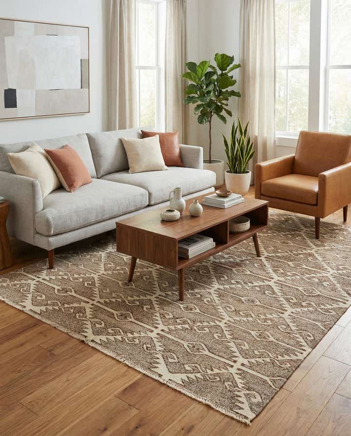 5' 8 x 7' 6 Hand Woven Kilim Modern Wool Rug