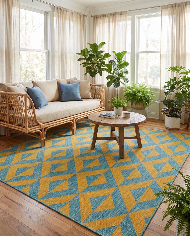 Detail image of 7' 10 x 7' 10 Easy-Clean Jill Zarin Napa Indoor / Outdoor Square Rug
