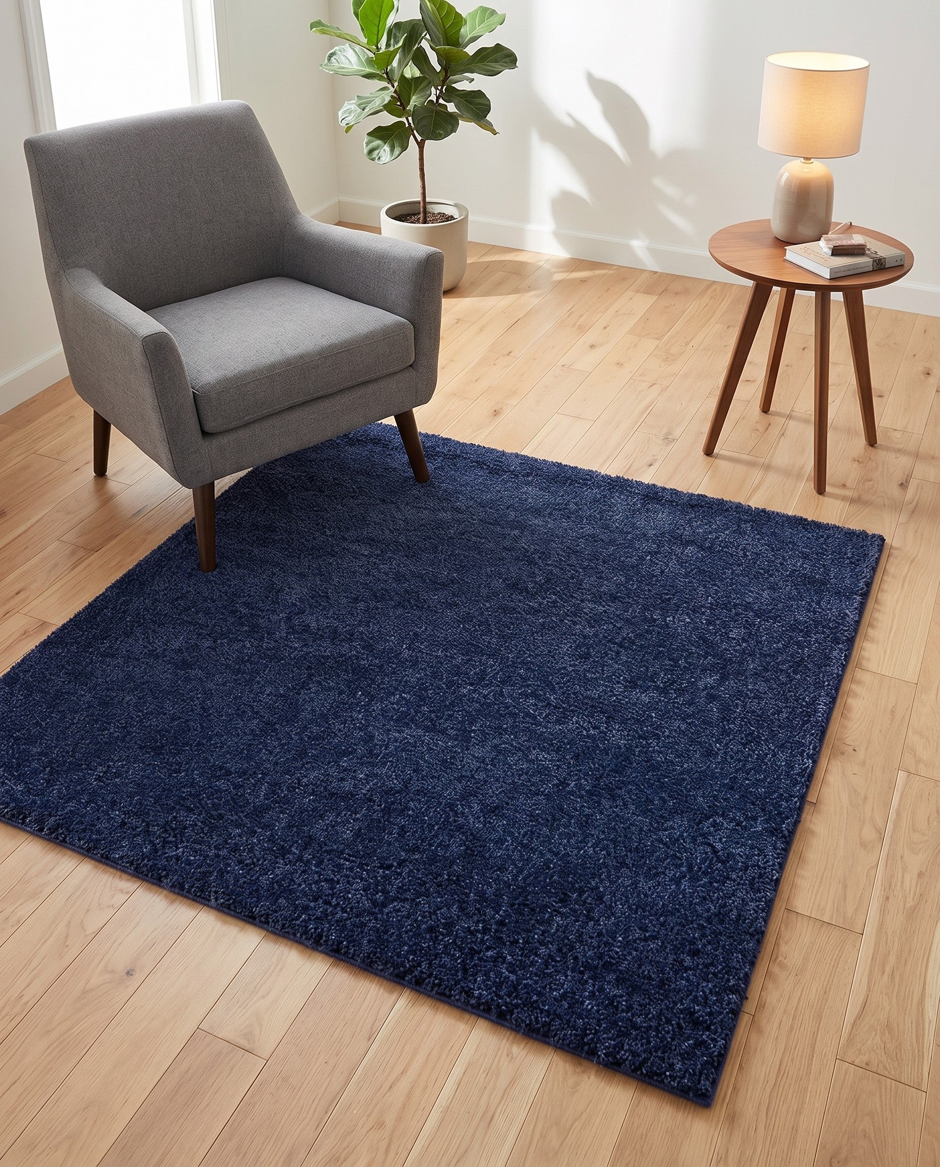 5' 3 x 5' 3 Solid Frieze Square Rug