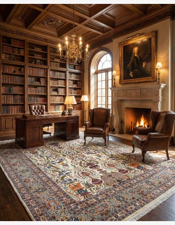 8' 2 x 11' 3 Hand Knotted Kashmar Persian Wool Rug