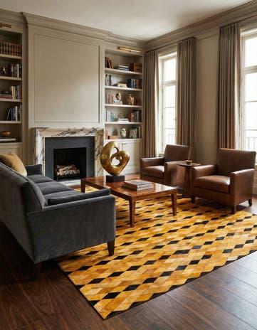 5' 1 x 8' Cowhide Stocks Rug
