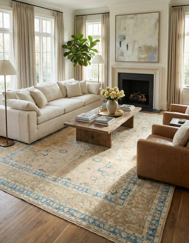 Detail image of 9' 10 x 12' 7  Hand Knotted Ultra Vintage Persian Wool Rug