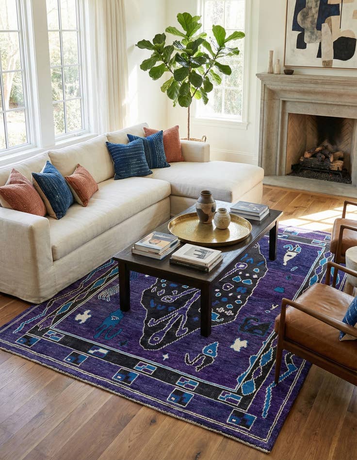 Detail image of 7' 10 x 10' 1  Hand Knotted Moroccan Wool Rug