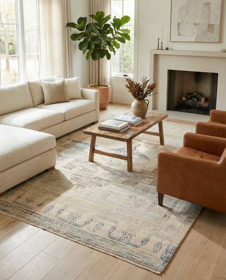 Detail image of 7' 9 x 10' 2 Hand Knotted Moroccan Wool Rug