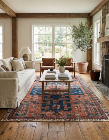 4' 7 x 7' 8 Hand Knotted Ultra Vintage Persian Wool Rug