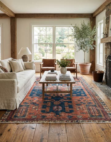4' 7 x 7' 8 Hand Knotted Ultra Vintage Persian Wool Rug