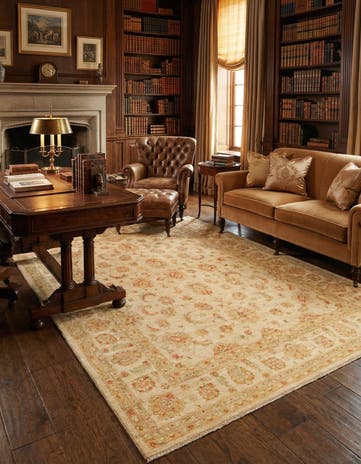 6' 8 x 8' 3 Hand Knotted Peshawar Ziegler Rug