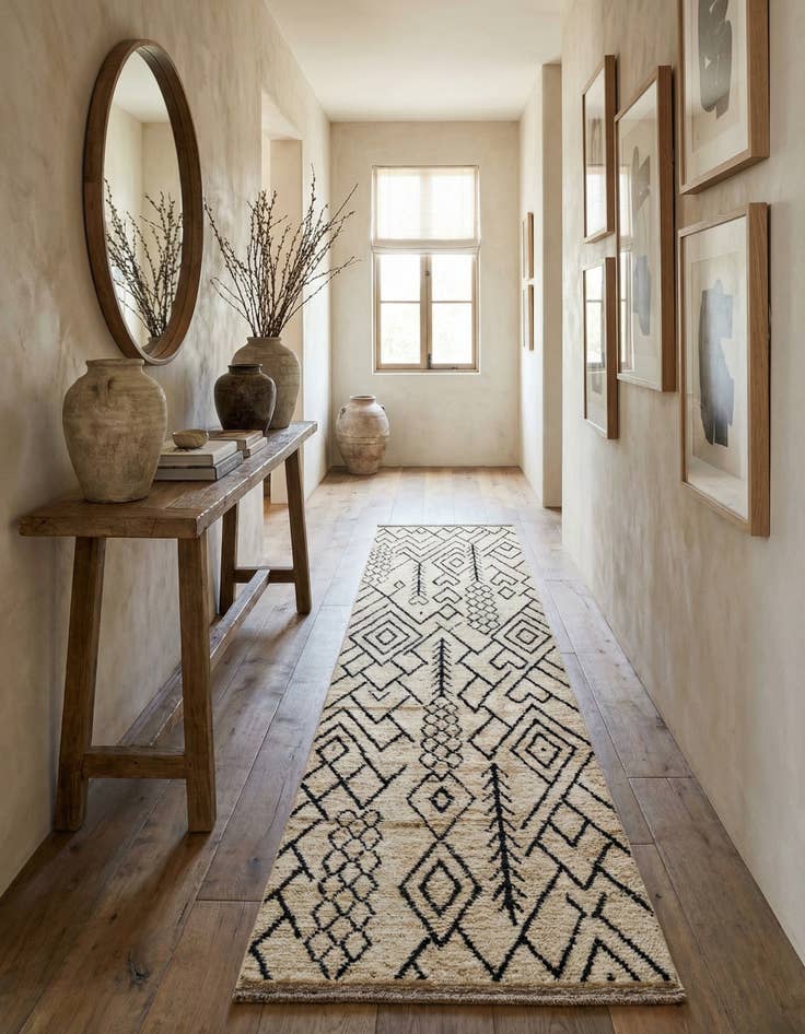 Detail image of  3' 4 x 16' 4  Hand Knotted Moroccan Wool Runner Rug