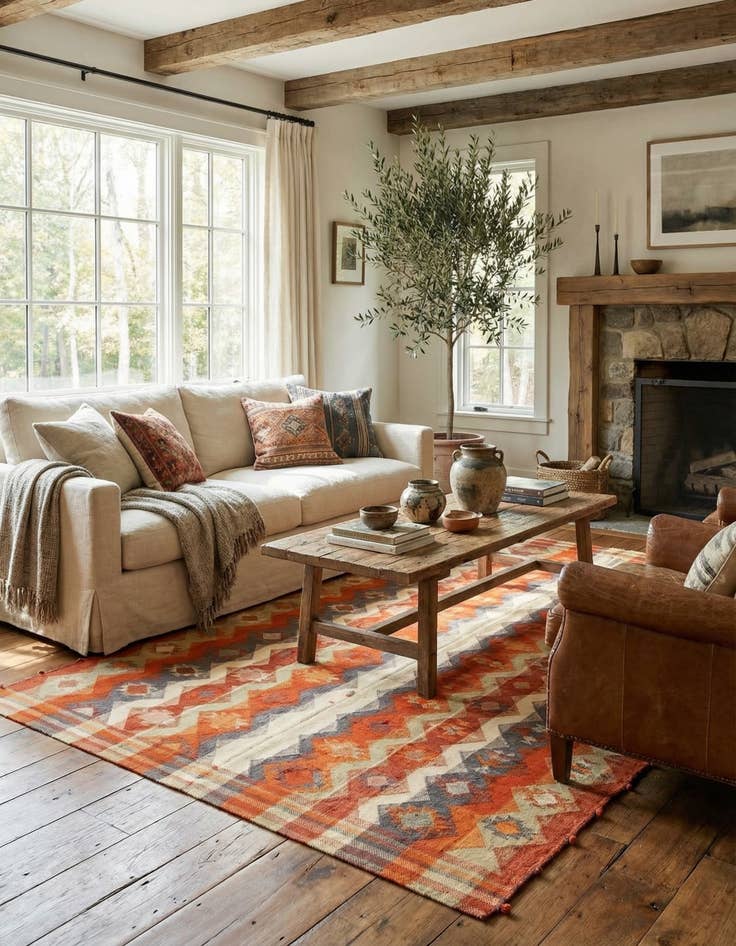 Detail image of 4' 8 x 7' 1 Jajim Rug