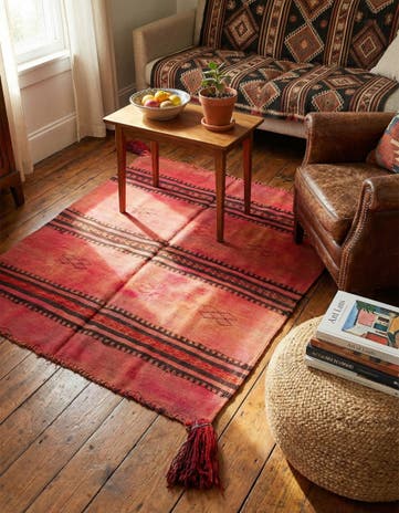2' 10 x 3' 5 Hand Woven Kilim Fars Wool Square Rug