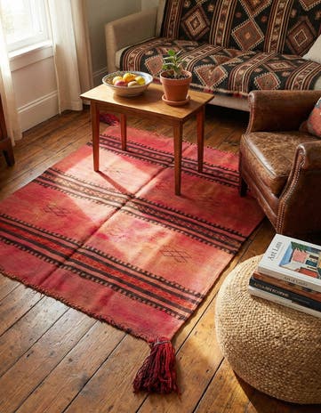 2' 10 x 3' 5 Hand Woven Kilim Fars Wool Square Rug