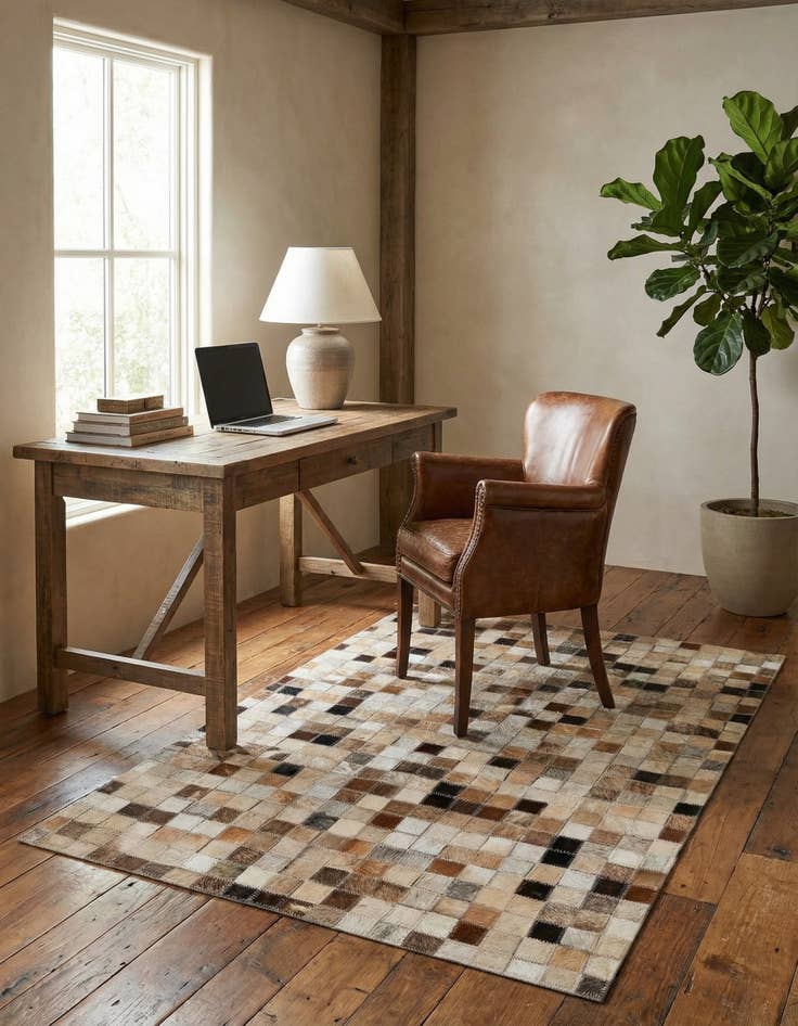 Detail image of  2' x 3' Cowhide Leather Rug