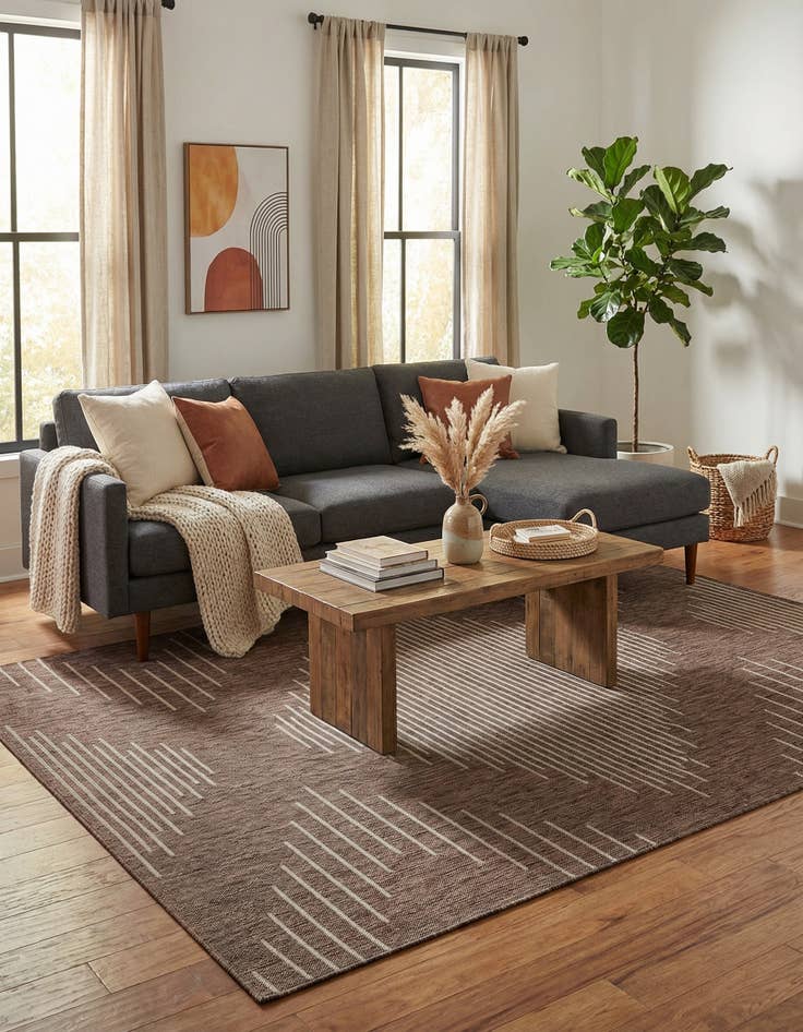 Detail image of 7' x 10' Easy-Clean Modern Indoor / Outdoor Rug