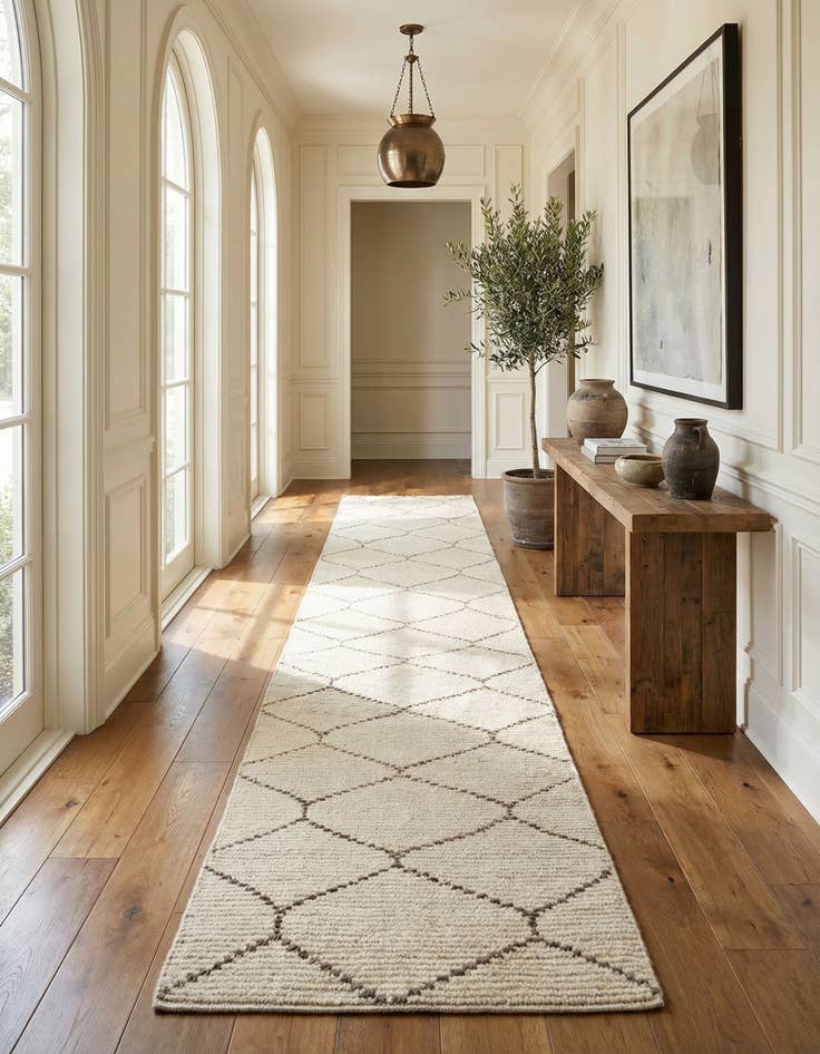 Detail image of  2' 3 x 16' 7  Hand Knotted Moroccan Wool Runner Rug