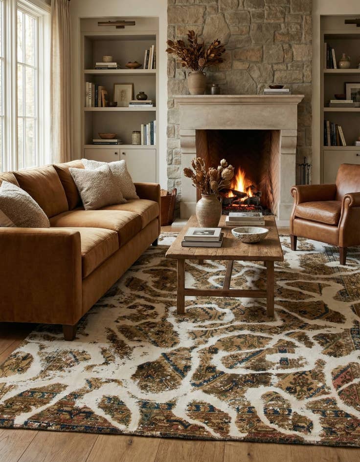 Detail image of 6' x 9' 4  Hand Knotted Ultra Vintage Persian Wool Rug