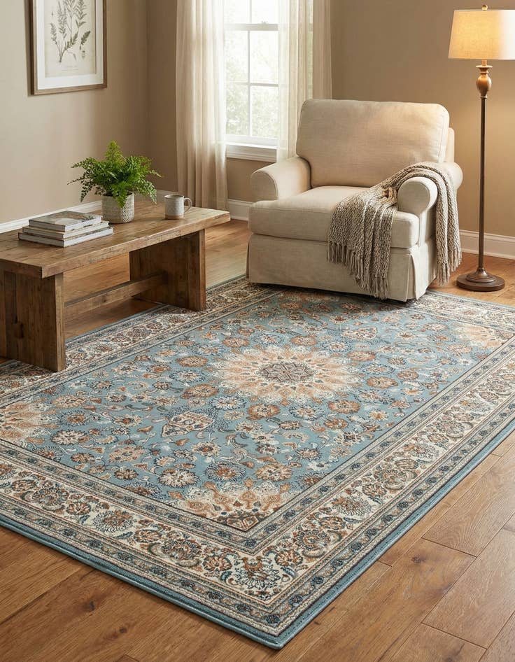 Detail image of 5' 3 x 8' Easy-Clean Traditional Indoor / Outdoor Rug