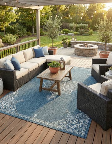 10' x 14' Easy-Clean Traditional Indoor / Outdoor Rug