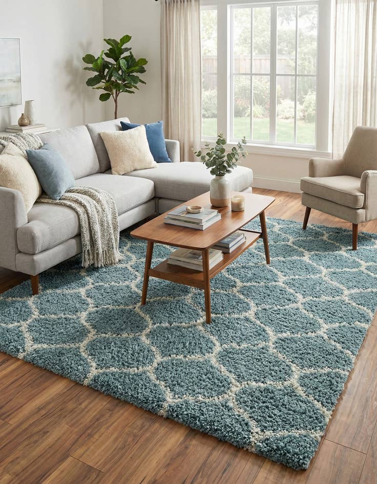 Detail image of 9' x 12' Trellis Shag Rug