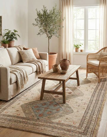 Beige Chenille Jute Rug