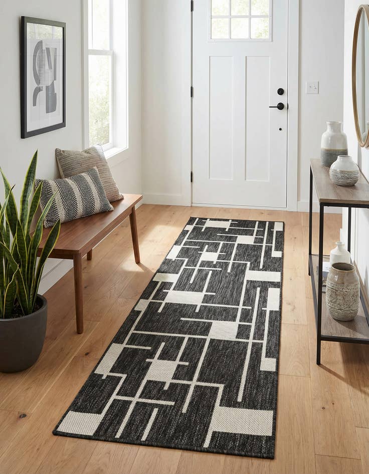 Detail image of  2' x 6'  Washable Modern Indoor / Outdoor Runner Rug