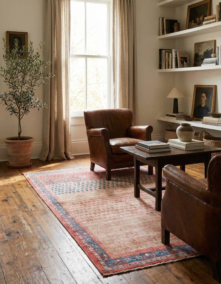 Detail image of  3' 10 x 7' 2  Hand Knotted Ultra Vintage Persian Wool Rug