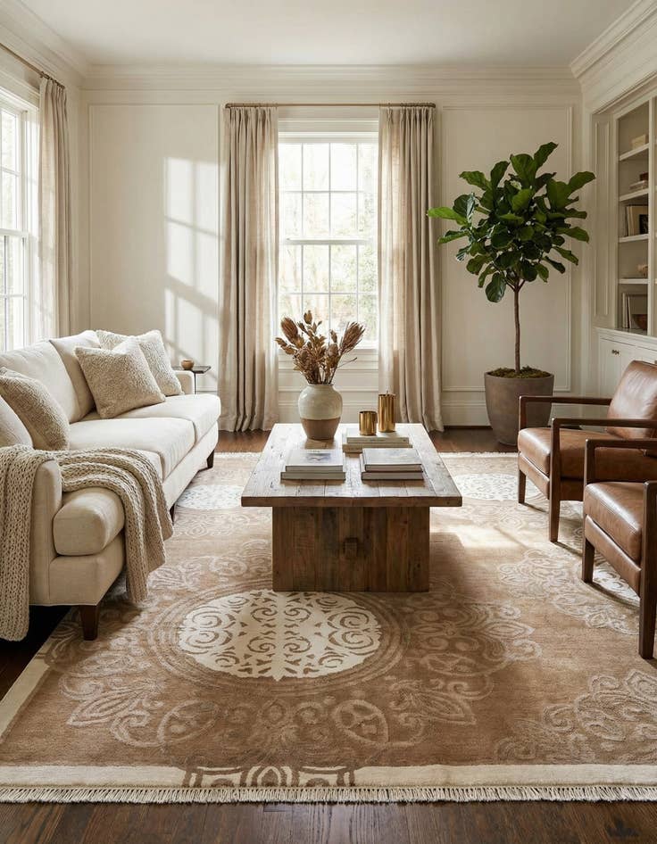 Detail image of 6' 9 x 10'  Hand Knotted Darya Wool Rug