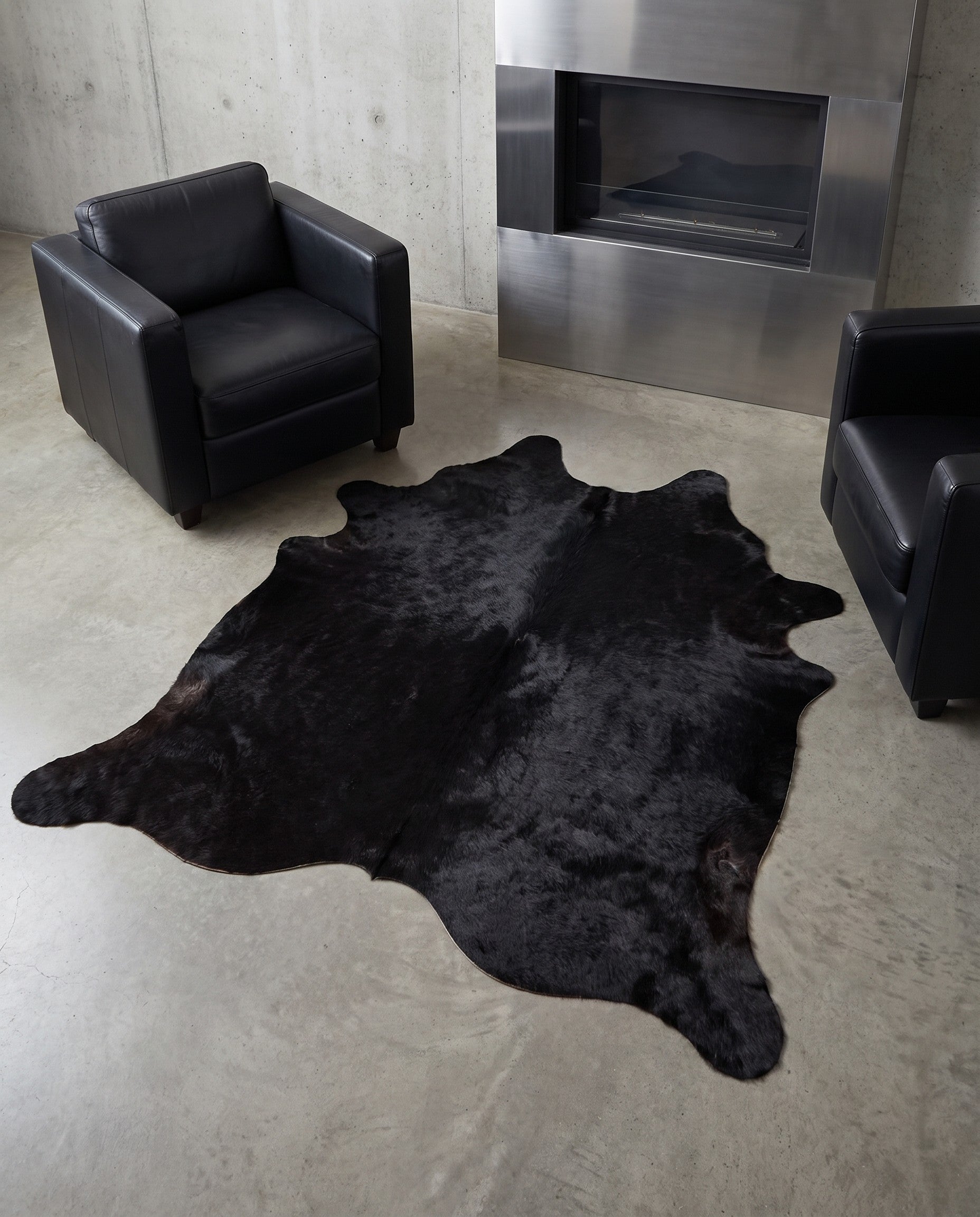 5' 4 x 5' 7 Cowhide Leather Square Rug