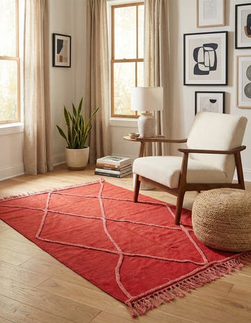 3' 5 x 4' 9 Hand Woven Kilim Modern Wool Rug