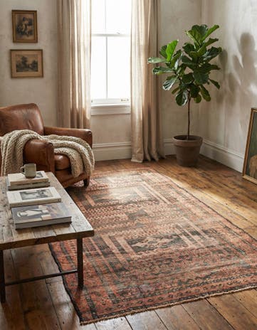 3' 9 x 7' Hand Knotted Ultra Vintage Persian Wool Rug