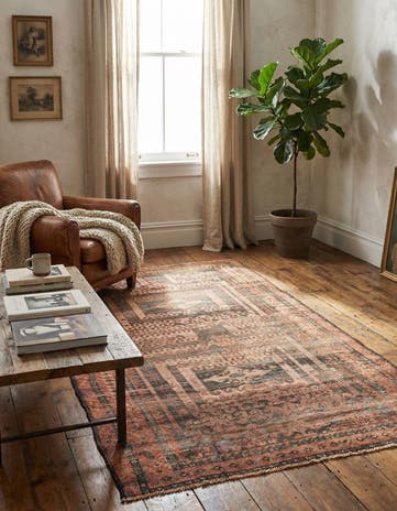 3' 9 x 7' Hand Knotted Ultra Vintage Persian Wool Rug