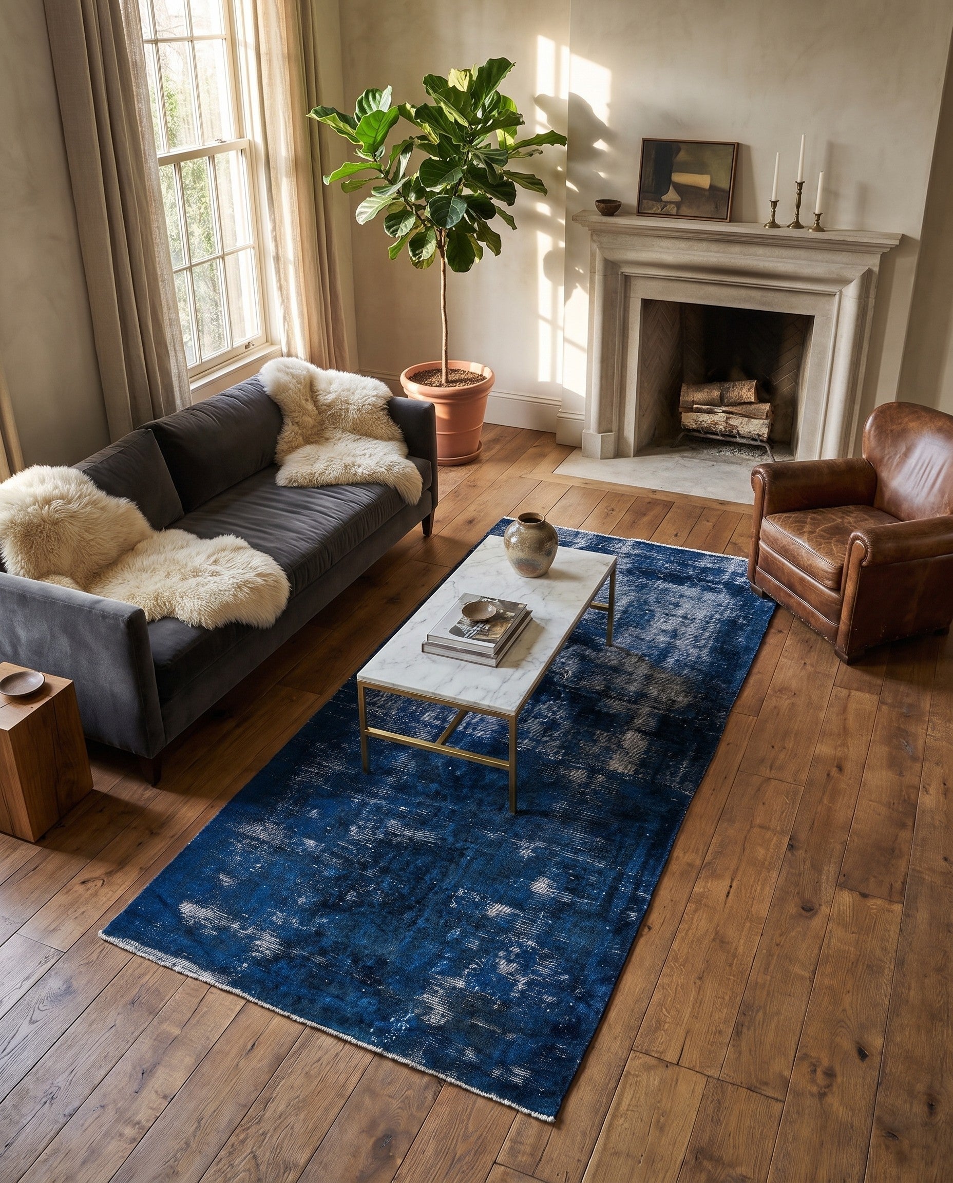 4' 5 x 8' 5 Hand Knotted Ultra Vintage Persian Wool Rug