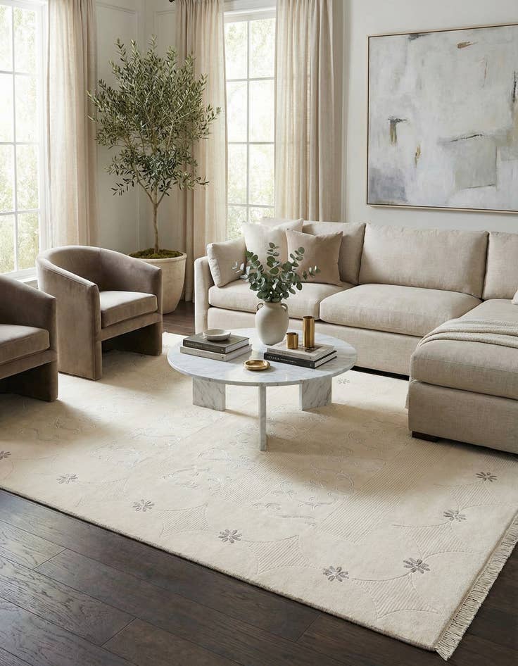 Detail image of  7' x 9' 9  Hand Knotted Darya Wool Rug