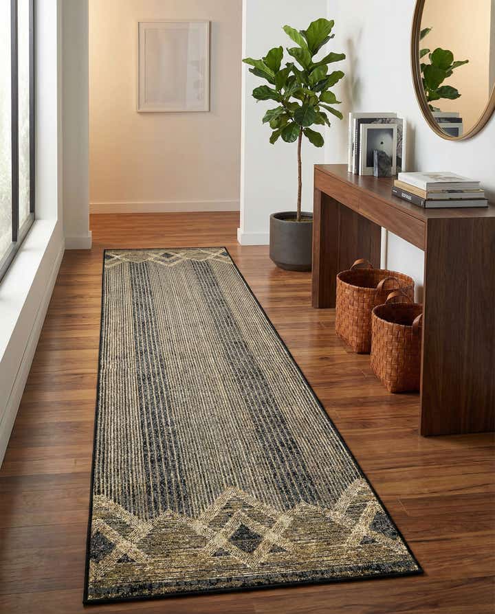 2' 7 x 12' Easy-Clean Modern Indoor / Outdoor Runner Rug