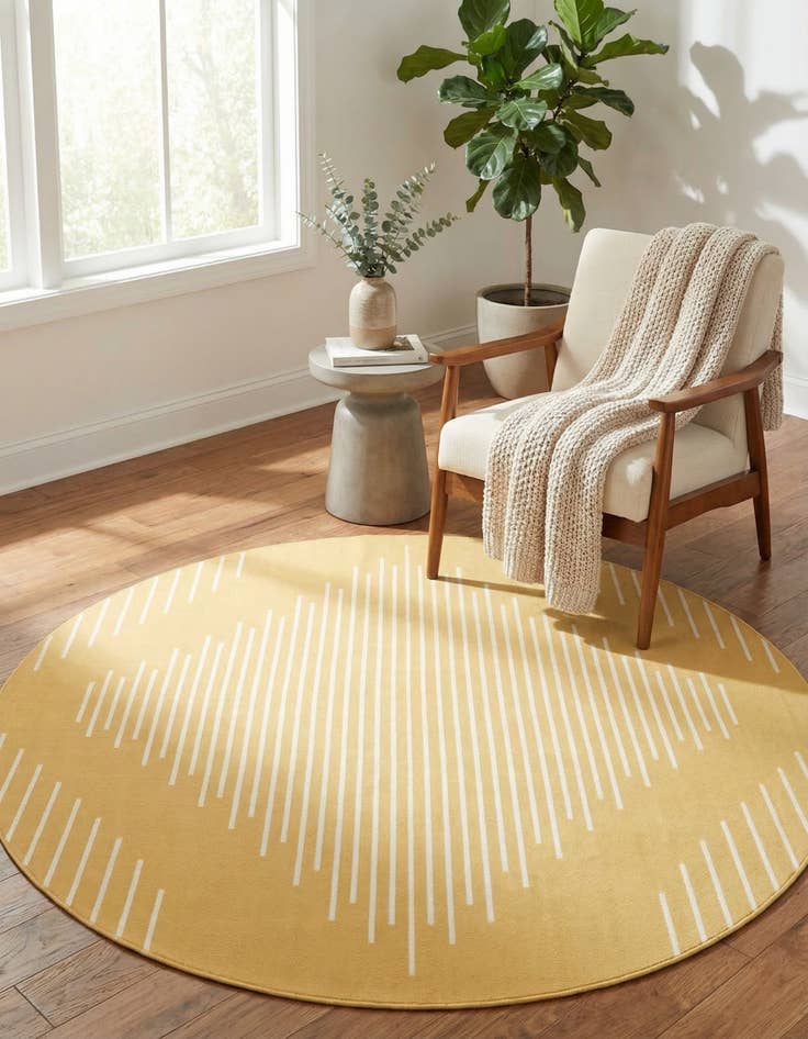 Detail image of  10' 8 x 10' 8  Washable Modern Indoor / Outdoor Round Rug