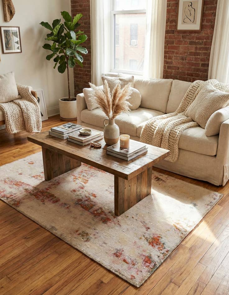 Detail image of 3' 5 x 5' 5  Hand Knotted Ultra Vintage Persian Wool Rug