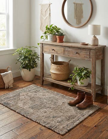 Natural Hand Woven Chenille Jute Rug
