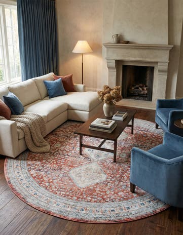Red Newport Round Rug