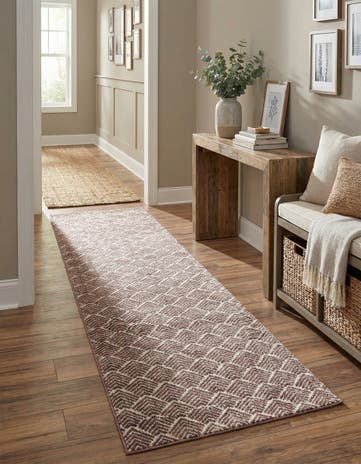 Dusty Rose Eco Trellis Runner Rug