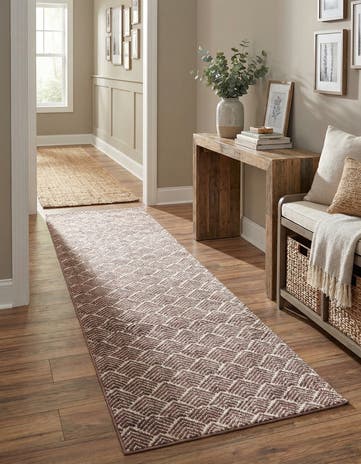 Dusty Rose Eco Trellis Runner Rug