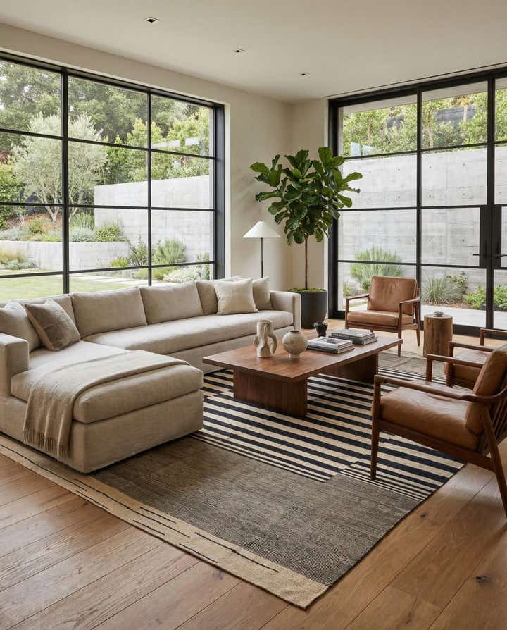 7' x 9' 7 Hand Woven Kilim Modern Wool Rug