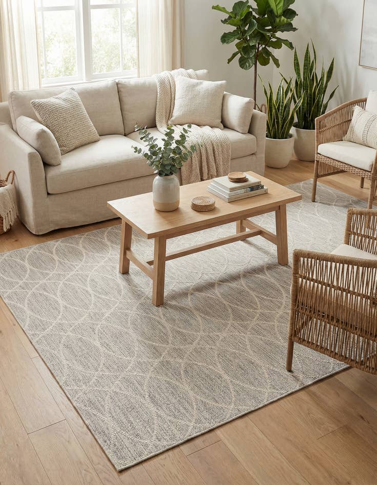 Detail image of 5' 3 x 8'  Washable Trellis Indoor / Outdoor Rug
