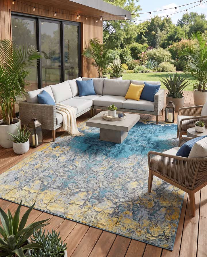 10' x 14' Easy-Clean Modern Indoor / Outdoor Rug