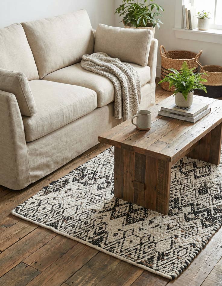 Detail image of  2' 2 x 3' 2  Hand Woven Chindi Braided Jute Rug