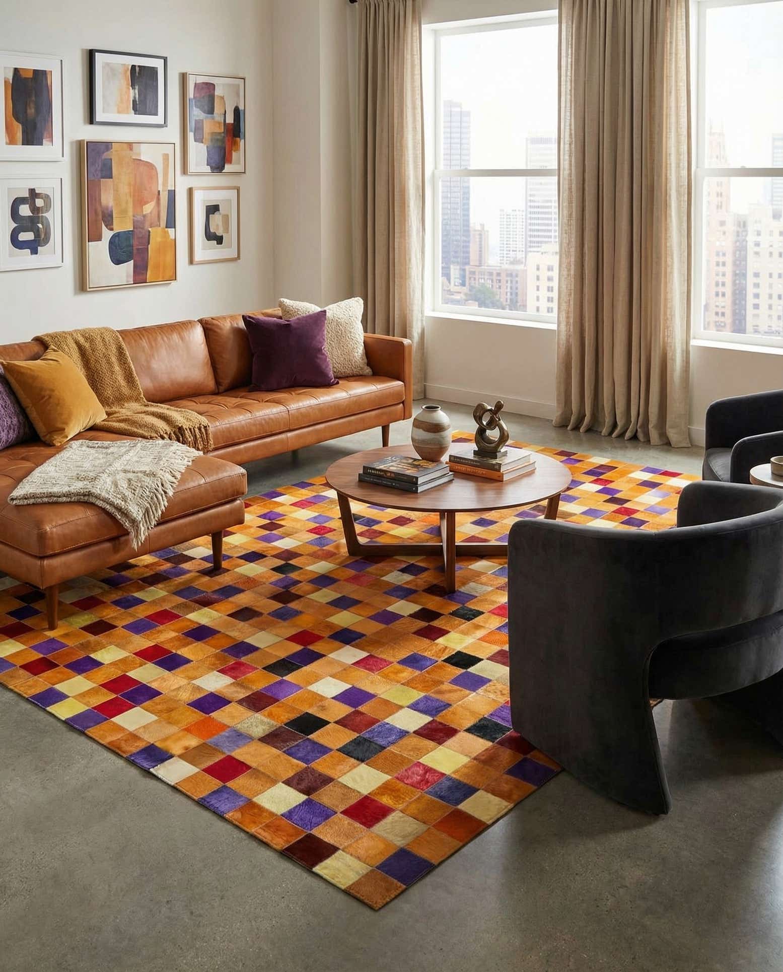 8' x 9' 11 Cowhide - Patchwork Rug