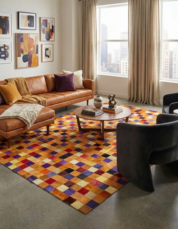 8' x 9' 11 Cowhide - Patchwork Rug