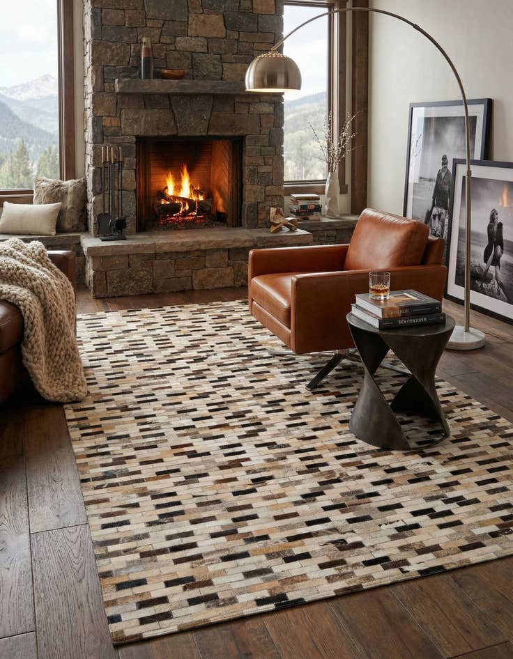 Detail image of  5' x 8' Cowhide Leather Rug