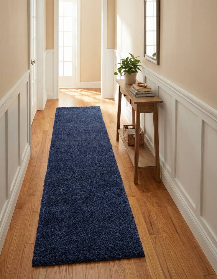 Detail image of 2' x 6' Solid Frieze Runner Rug