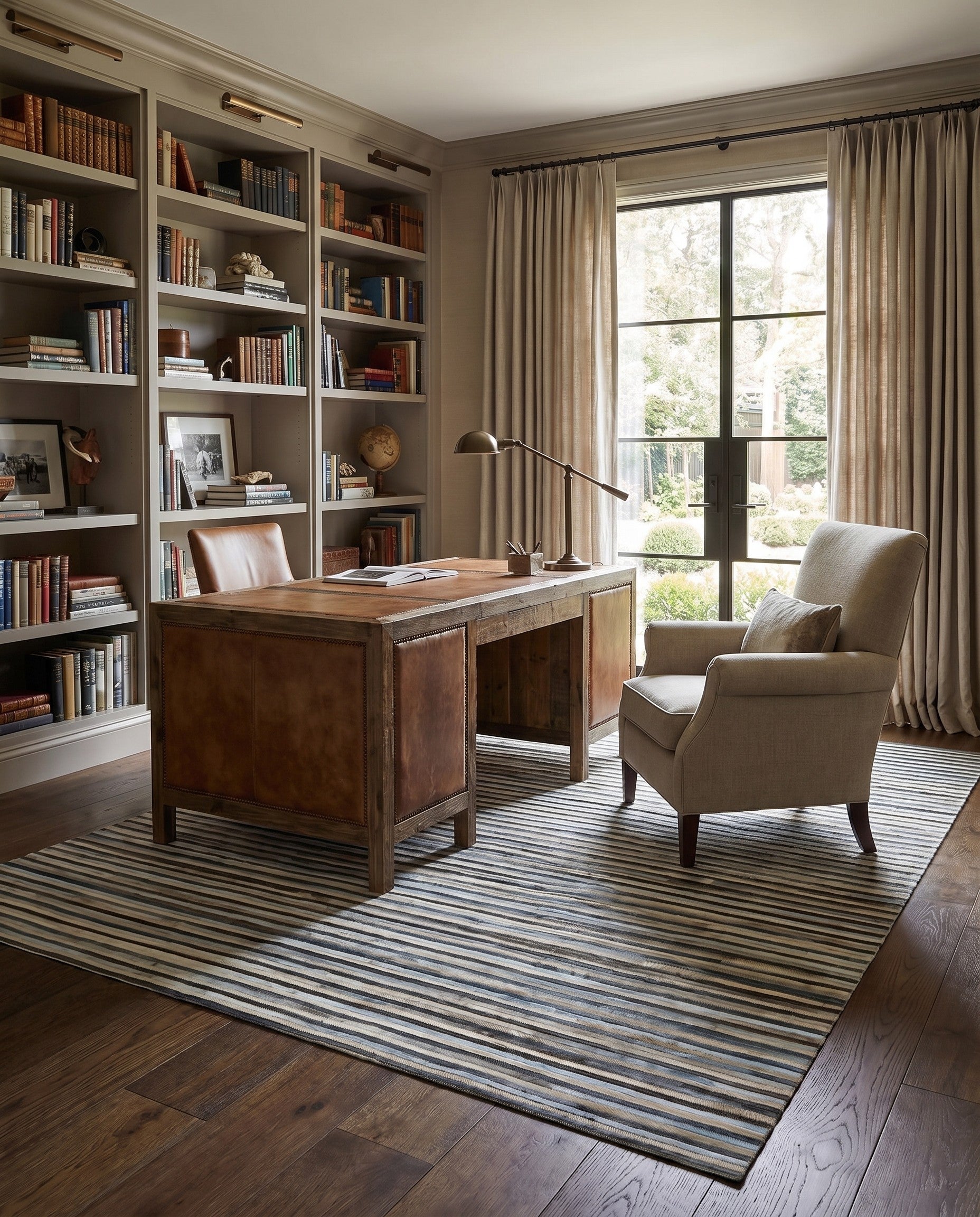 5' 1 x 7' 5 Cowhide Leather Rug