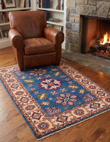 3' 2 x 4' 10 Hand Knotted Kazak Rug