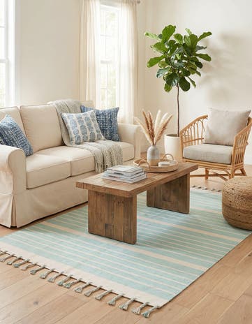 5' 1 x 8' Hand Woven Chindi Cotton Rug